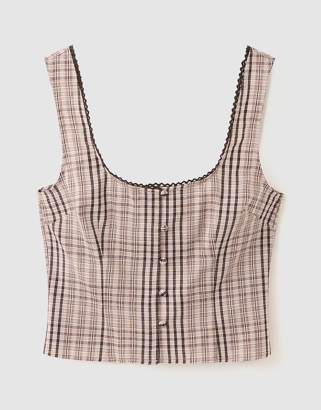 M.N.G - Checked Cotton Top