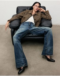 M.N.G - Tweed Jacket With Fur Collar