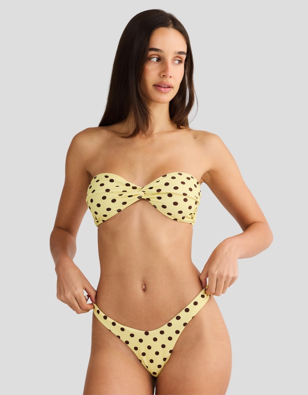 Vacay Swimwear - Positano Top Yellow Polka