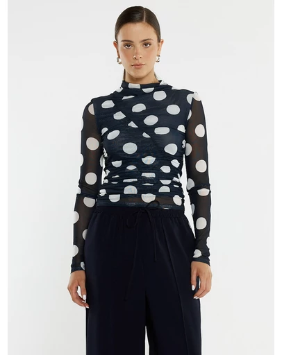 Sass - Pammie Seamed Mesh Top
