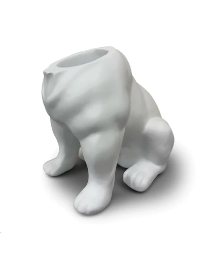 Urban Attitude - Urban Attitude Maggie Bulldog Planter - Matte White