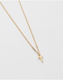 Kirstin Ash - T Outline Initial Necklace