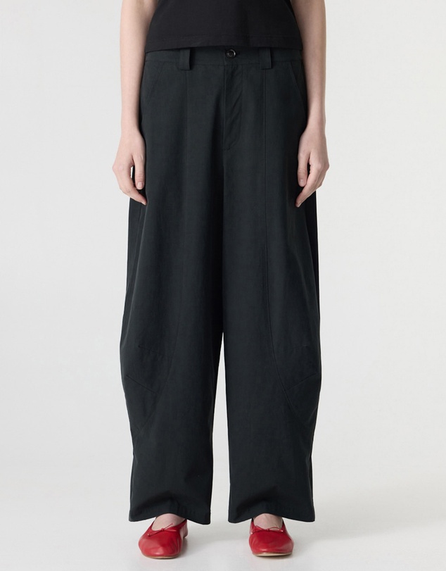 Bassike - Crushed Cotton Barrel Pants