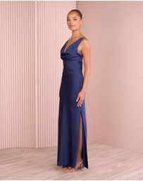 Azzurielle - Ultra Cowl Neck Satin Gown