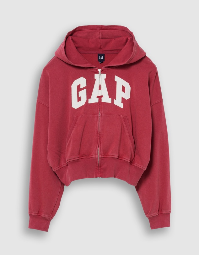 GAP - French Terry Oversized Gap Logo Zip Hoodie