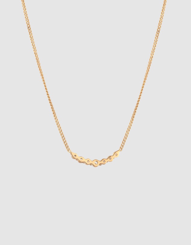 Elli Jewelry - Necklace Women White Lab Grown Diamond 925 Sterling Silver Gold Plated