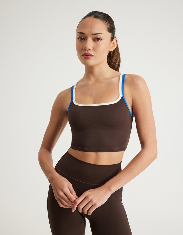 Upstate - Air Sculpt Strappy Layered Tank - Espresso