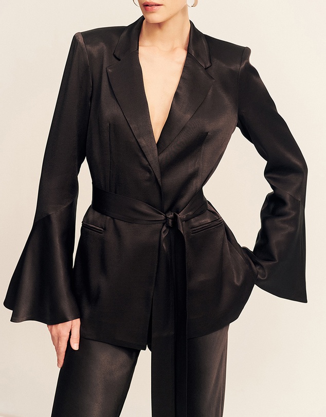 Shona Joy - La Lune Flared Sleeve Belted Blazer
