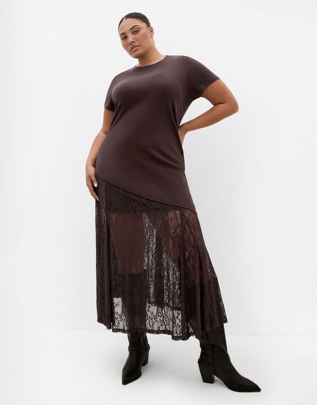 City Chic - Angled Hem Cotton Tee