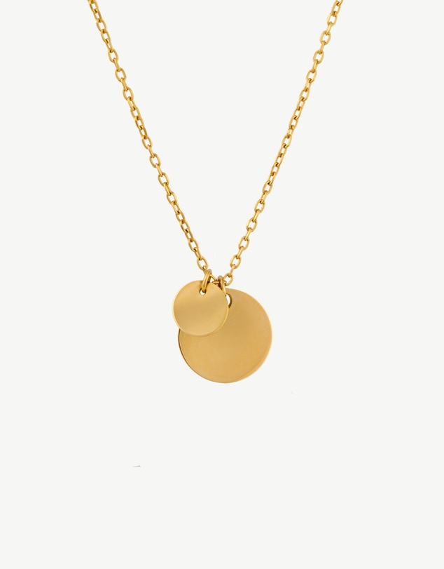 Zahar - Engravable Double Circle Pendant Necklace