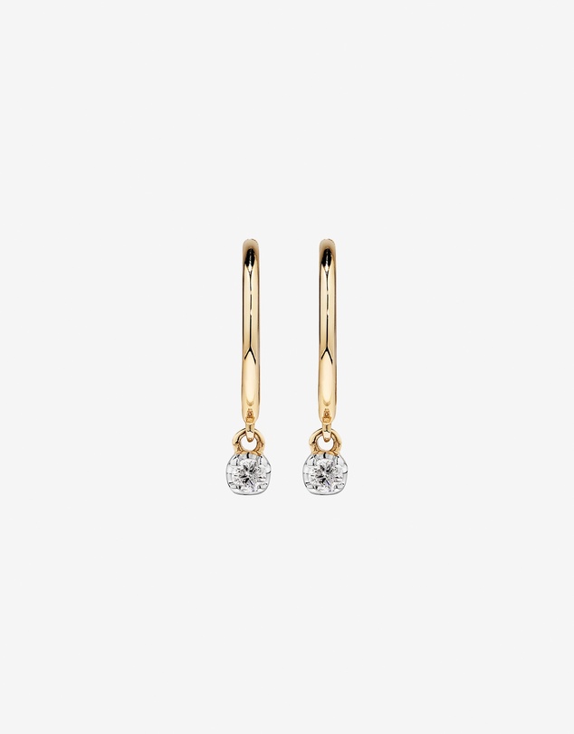Michael Hill - Round Brilliant Diamond Drop Sleeper Earrings in 10kt Yellow Gold
