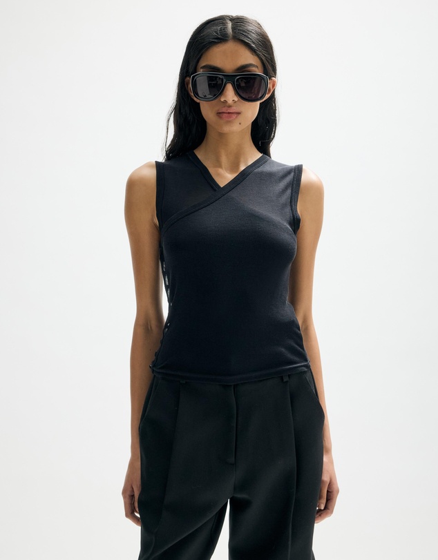 Minima Esenciales - Deya Semi Sheer Wrap Tank