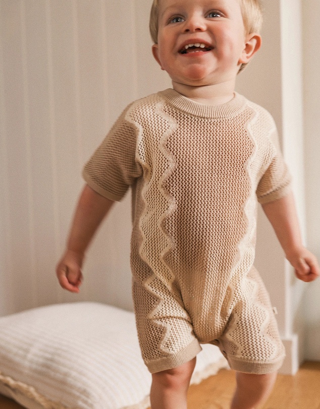 Kynd Baby - Slouchy Mesh Knit Romper Shell - Size 1