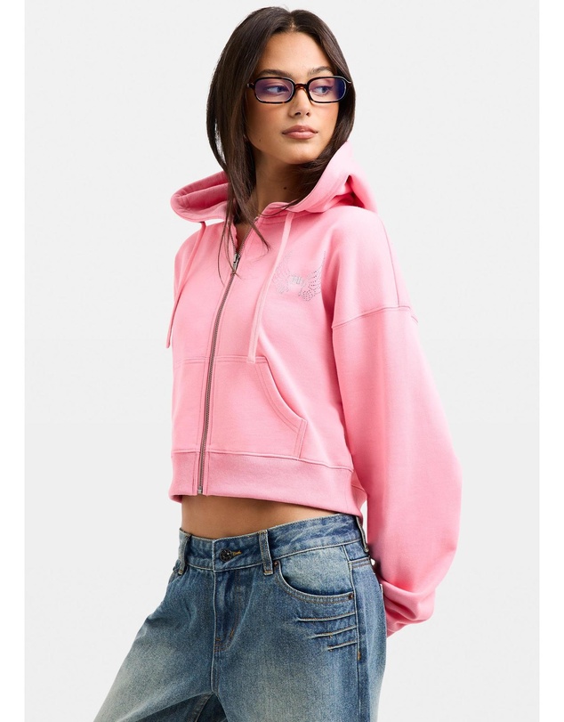 Neon Hart - Script Zip Through Hoodie