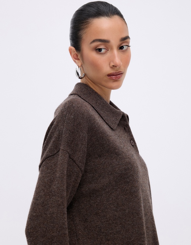 Minima Esenciales - Keir Oversized Merino Cashmere Blend Polo