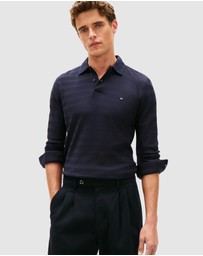 Tommy Hilfiger - Herringbone Jacquard Long Sleeve Polo Shirt