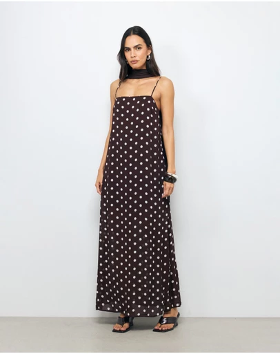 AERE - Talia Scarf Maxi Dress