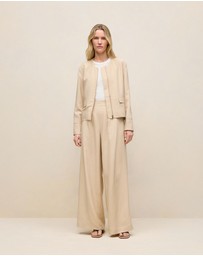 Trenery - Pleat Front Wide Leg Pant in Sand