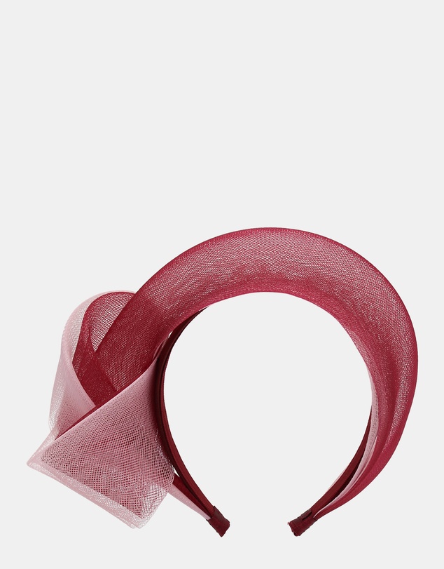 Morgan & Taylor - Britney Fascinator in Burgundy Red and Pink