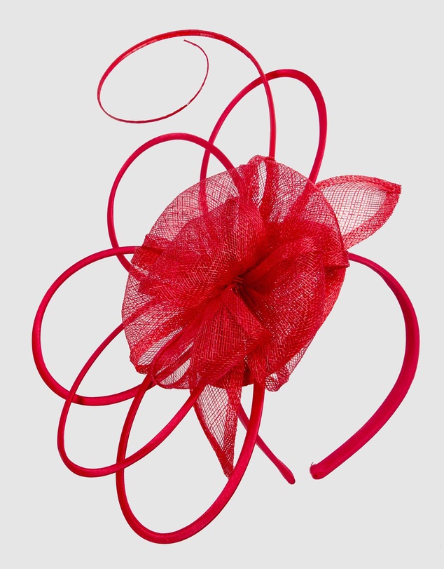 Max Alexander - Sinamay Red Flower Racing Fascinator