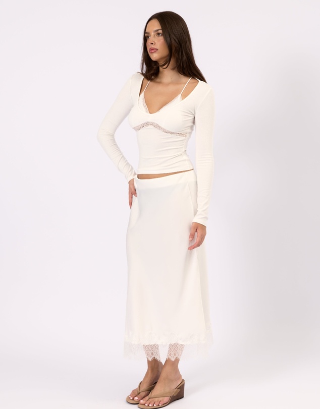 Style Addict - Valerie Satin Lace Skirt