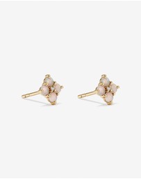 Michael Hill - Australian Opal & Diamond Accent Stud Earrings in 10kt Yellow Gold