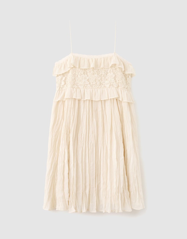 M.N.G - Chiffon Dress With Embroidered Details