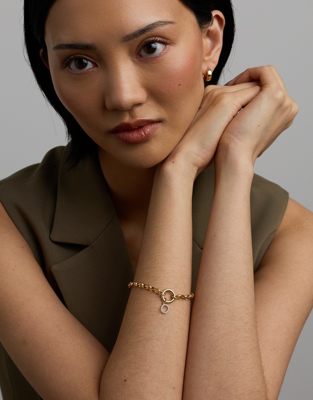 Michael Hill - Diamond Letter O Initial Pendant in 10kt Yellow Gold