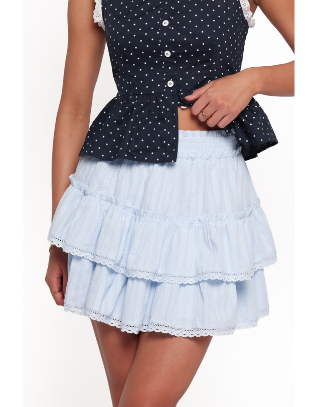 Petal & Pup - Charpelle Tiered Ruffle Mini Skirt - Light Blue