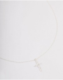 Lovisa - Sterling Silver Cubic Zirconia Marquise Cross Necklace