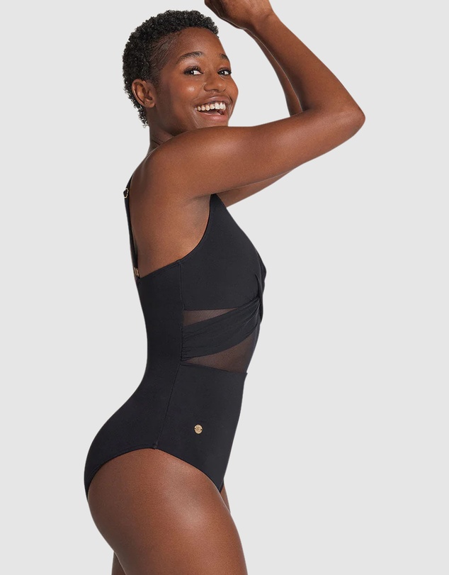 Leonisa - Recycled Nylon Shaping One-Piece Swimsuit with Mesh
