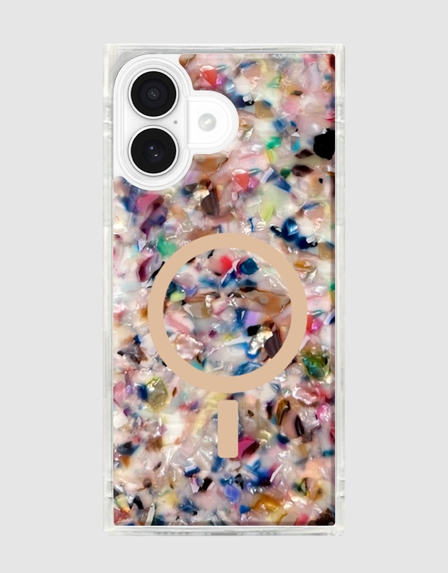 Flaunt - Flaunt Square Rainbow Confetti Tortoise Shell MagSafe Case for iPhone 17