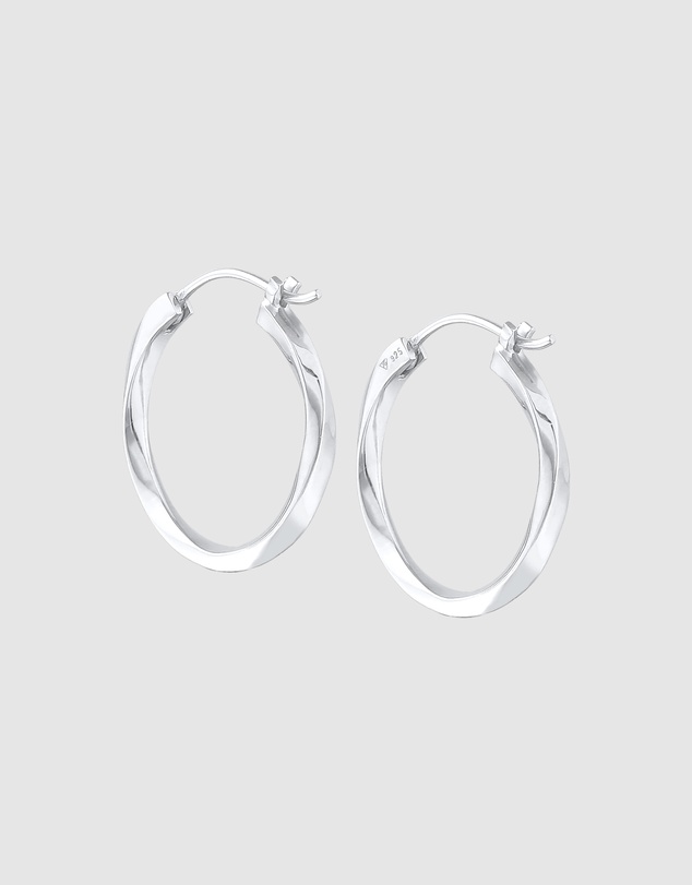 Elli Jewelry - Twisted Hoop Earrings in 925 Silver