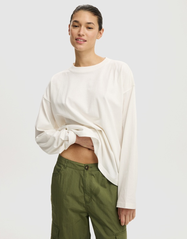 Cotton On - Oversized Boxy Long Sleeve Tee