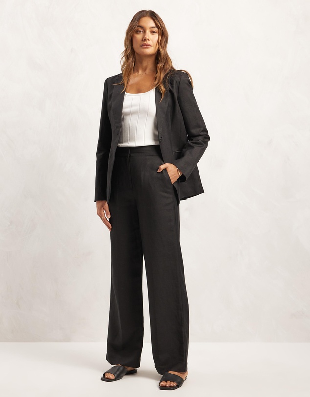 AERE - Linen Blend Wide Leg Pants