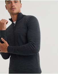 Oxford - Merino Zip Neck Pure Wool Pullover
