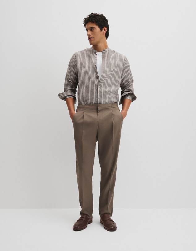 Country Road - Regular Fit Cotton Linen Standard Collar Shirt