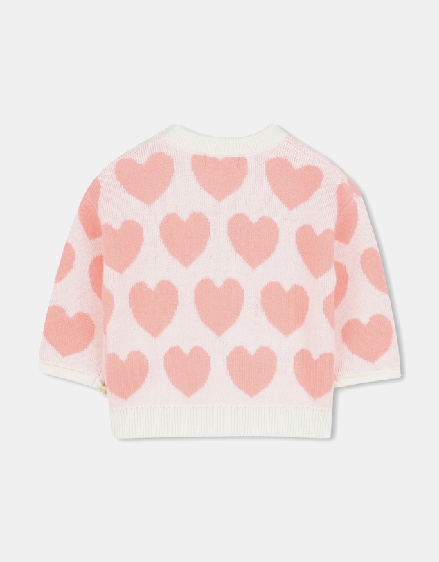 Billieblush - Heart-Patterned Sweater and Trousers Knitted Set - Babies