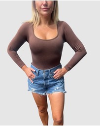 Core Trainer - Long Sleeve Square Neck Sculpting Bodysuit