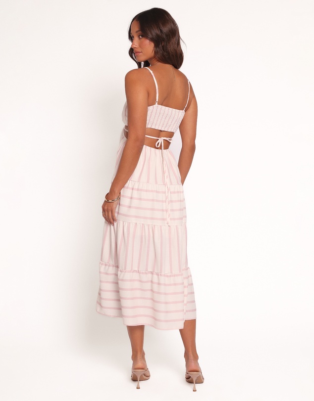 Petal & Pup - Evelin Midi Dress - Pink Stripe