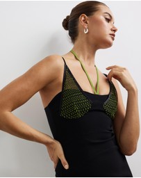 Lover - Kai Crepe Net Contrast Mini Dress
