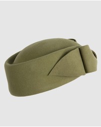 Max Alexander - Felt Olive Pillbox Hat