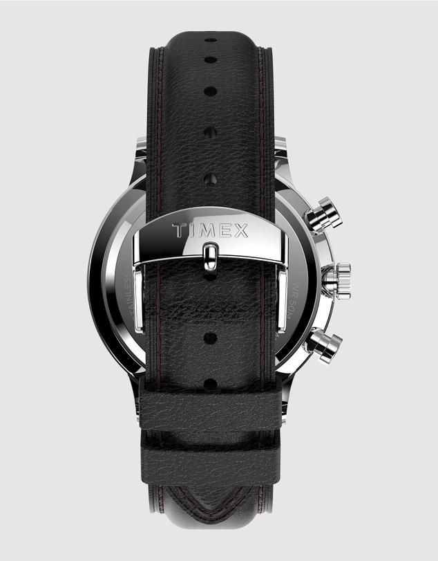 TIMEX - Timex Waterbury Classic Chronograph 40mm Stainless Steel Case with Black Leather Strap