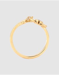 Elli Jewelry - Ring Zirconia Moon 925 Sterling Silver Gold-Plated