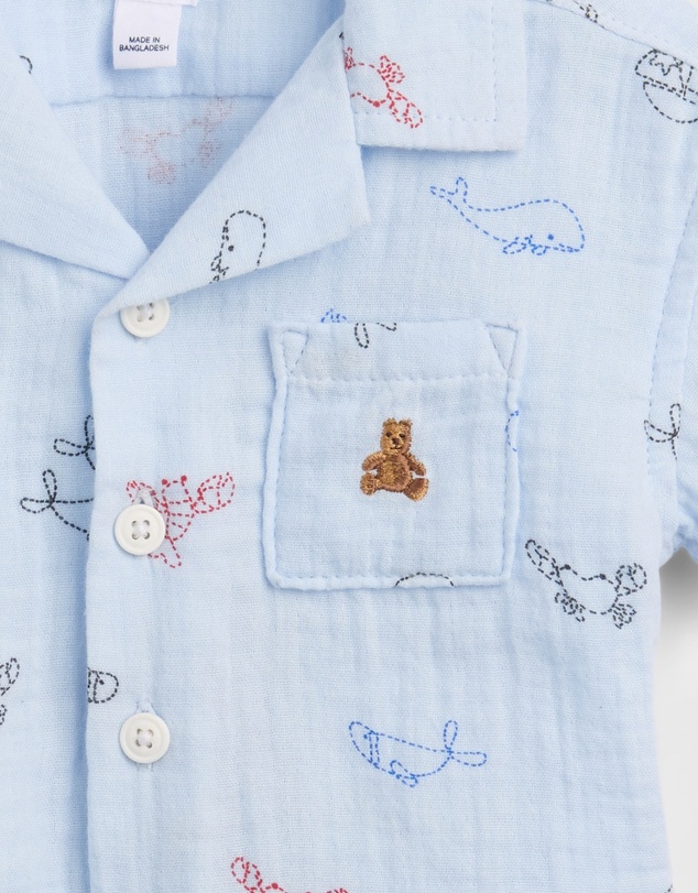 GAP - SS Button Down Shorts Set - Babies