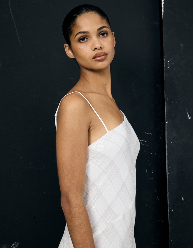 Lover - Venus Sequin Check Asymmetrical Dress