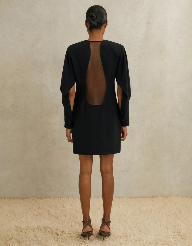 REISS - ATELIER Lula Crepe Sheer-Back Mini Dress