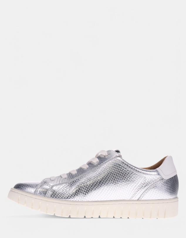 Mia Vita - Luna Zip Casual Sneaker - Silver Snake