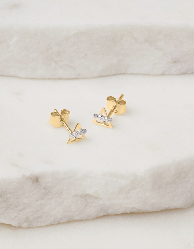Luna Rae - Solid Gold - Earth Element Diamond Studs