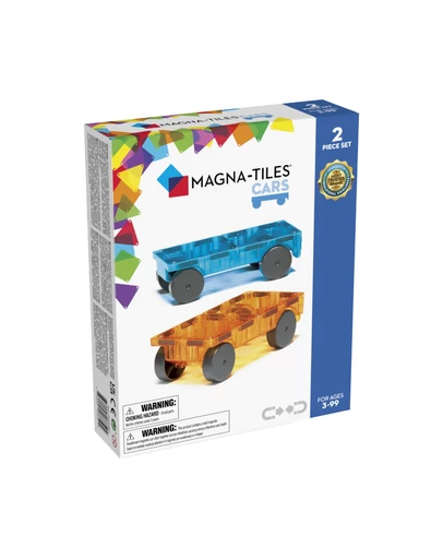 Magna-Tiles - MAGNA-TILES - Cars - 2 Piece Expansion Set - Blue & Orange